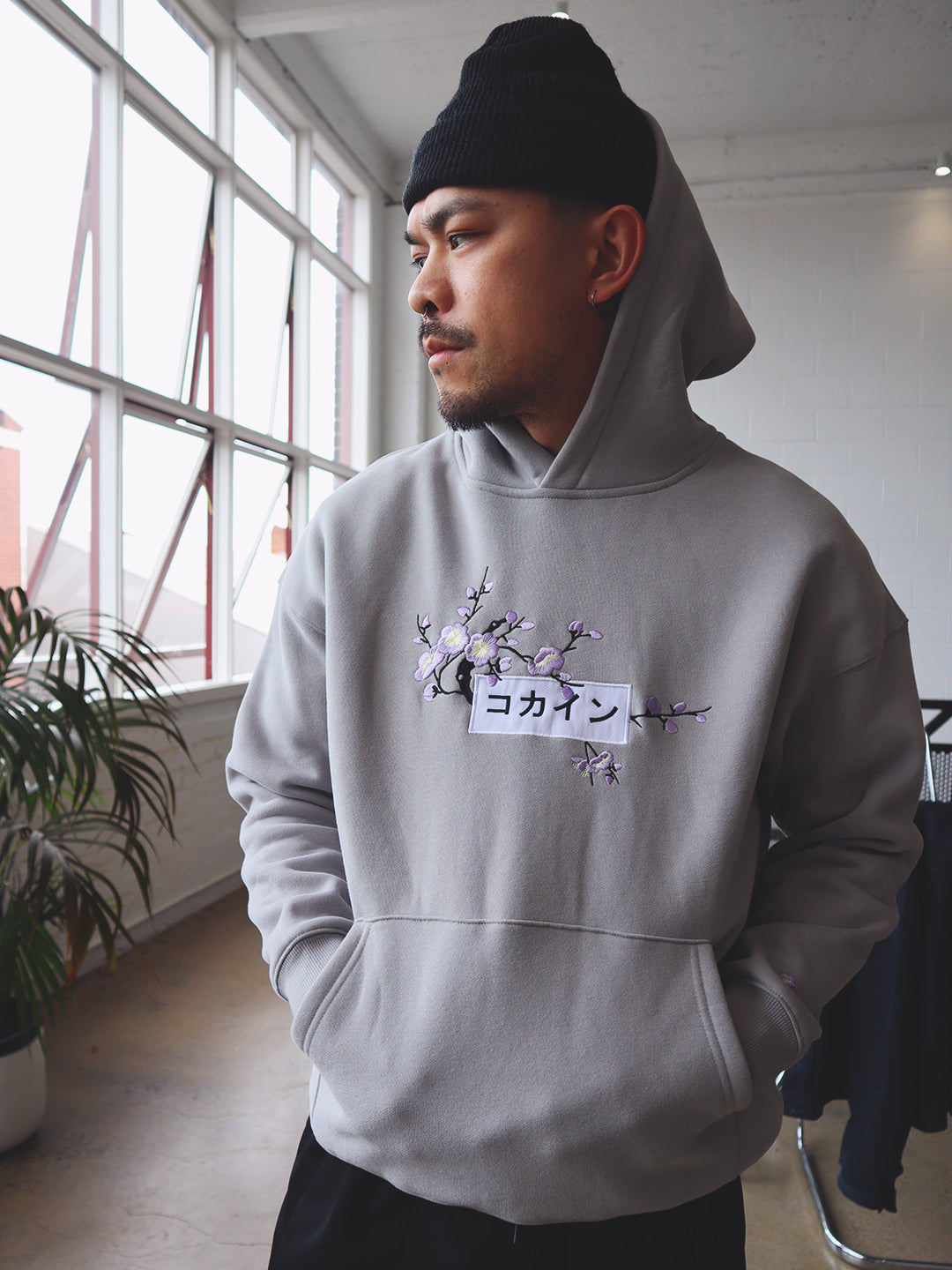 Nardo Grey / Purple & Yellow Blossom //// Hoodie