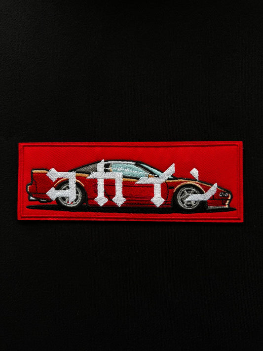 "NSX" Red Patch Hoodie // BLACK
