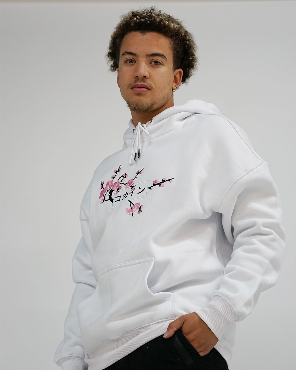 White / Pink Blossom V2 //// Hoodie