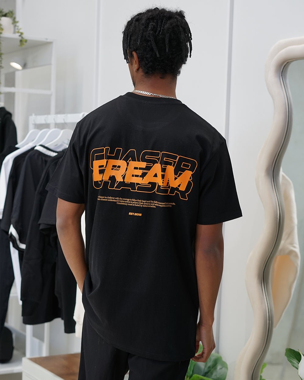 "Dream Chaser" Orange T Shirt // Black - KOKA Dept.
