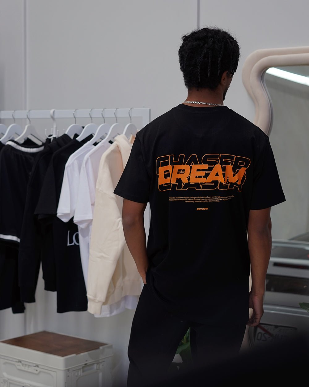 "Dream Chaser" Orange T Shirt // Black - KOKA Dept.