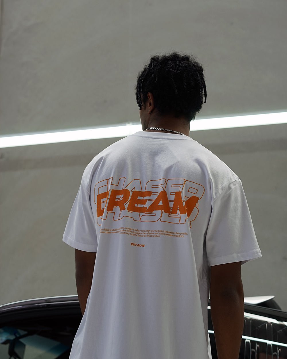"Dream Chaser" Orange T Shirt // White - KOKA Dept.