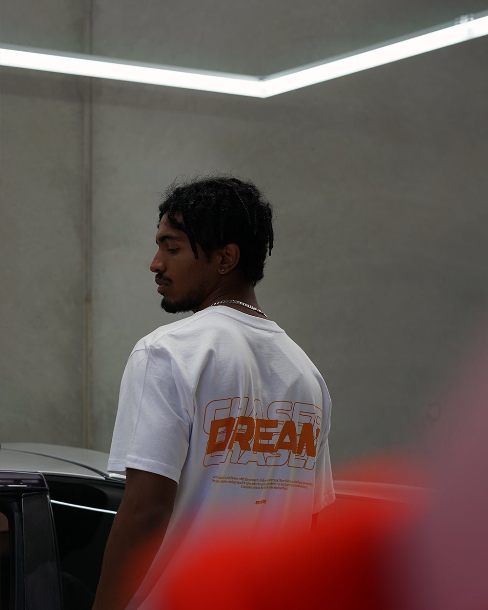 "Dream Chaser" Orange T Shirt // White - KOKA Dept.