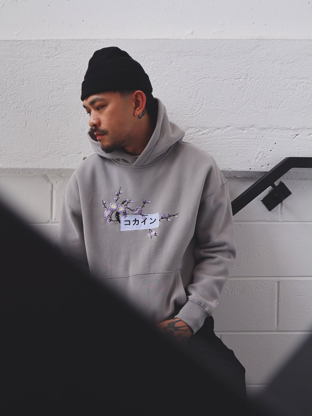 Nardo Grey / Purple & Yellow Blossom //// Hoodie - KOKA Dept.