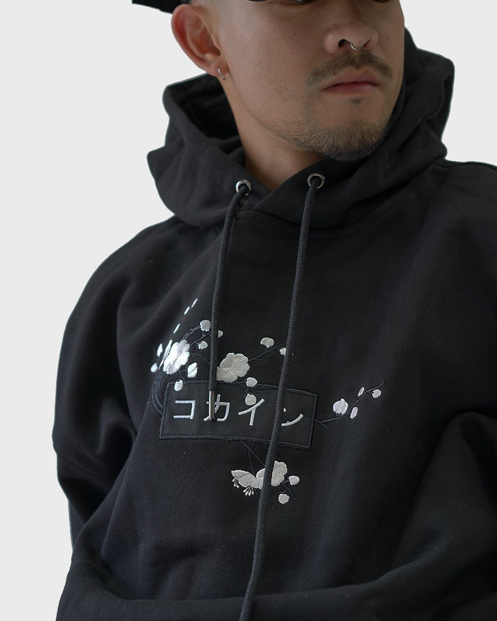 Black / White Blossom V1 //// Hoodie - KOKA Dept.