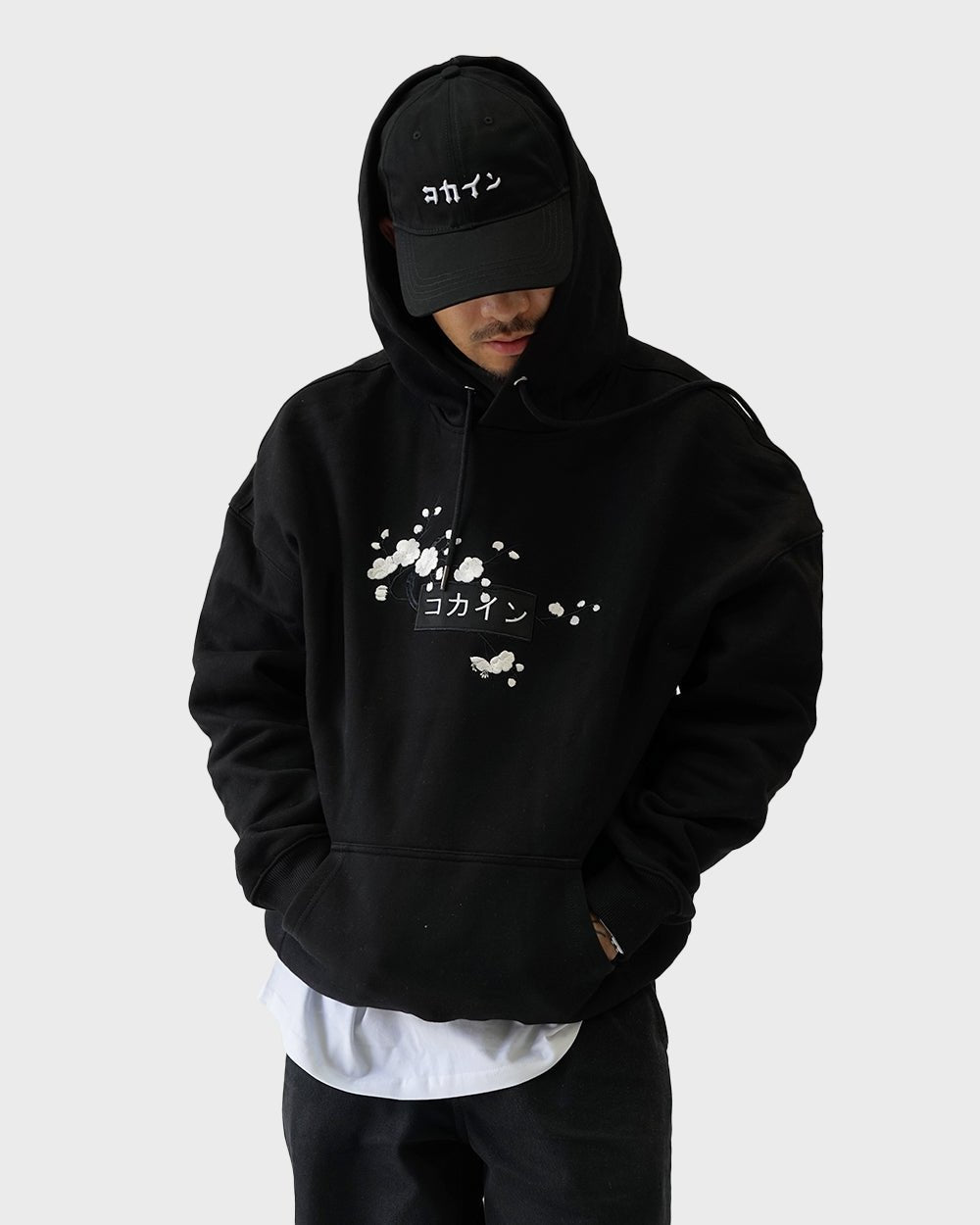 Black / White Blossom V1 //// Hoodie - KOKA Dept.