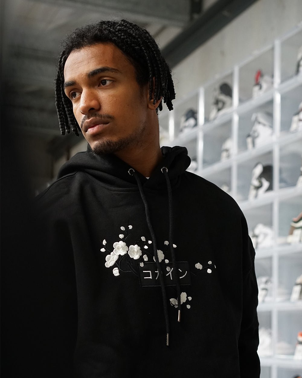 Black / White Blossom V1 //// Hoodie - KOKA Dept.