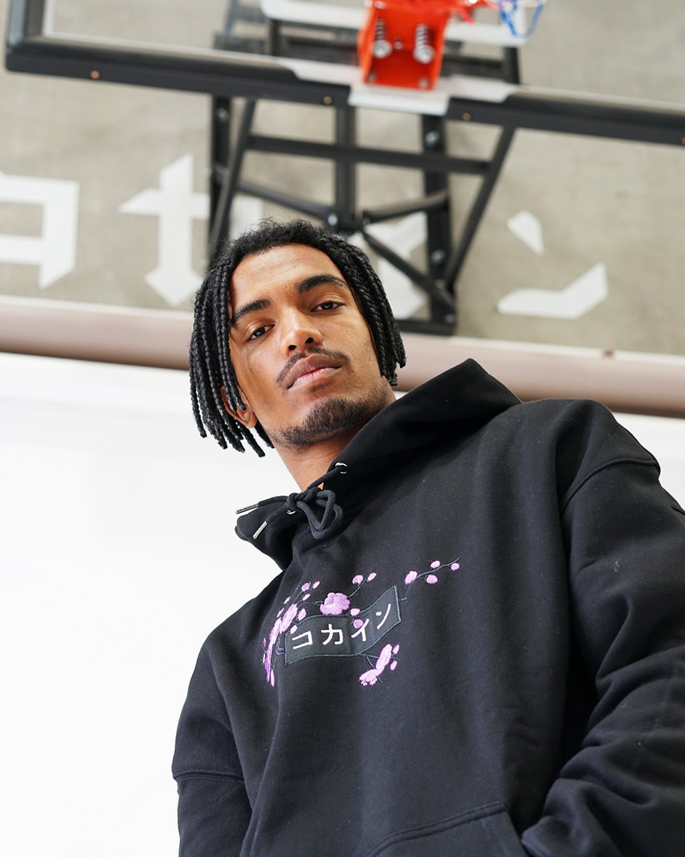 Black / Purple Blossom V1 //// Hoodie - KOKA Dept.