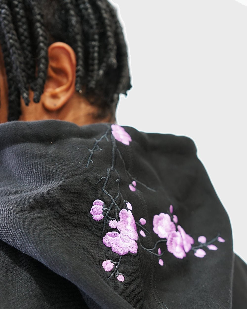 Black / Purple Blossom V1 //// Hoodie - KOKA Dept.