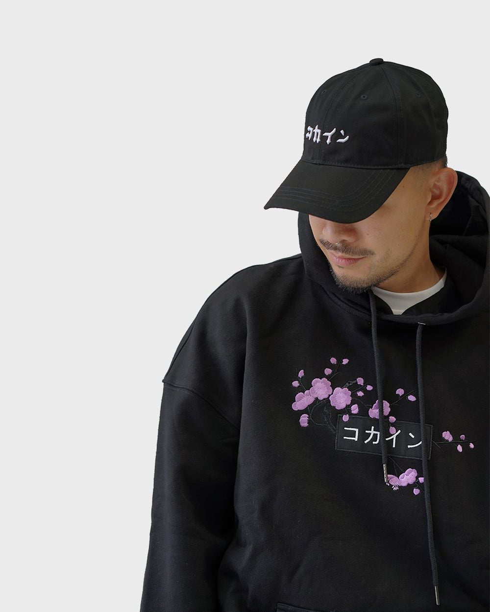 Black / Purple Blossom V1 //// Hoodie - KOKA Dept.