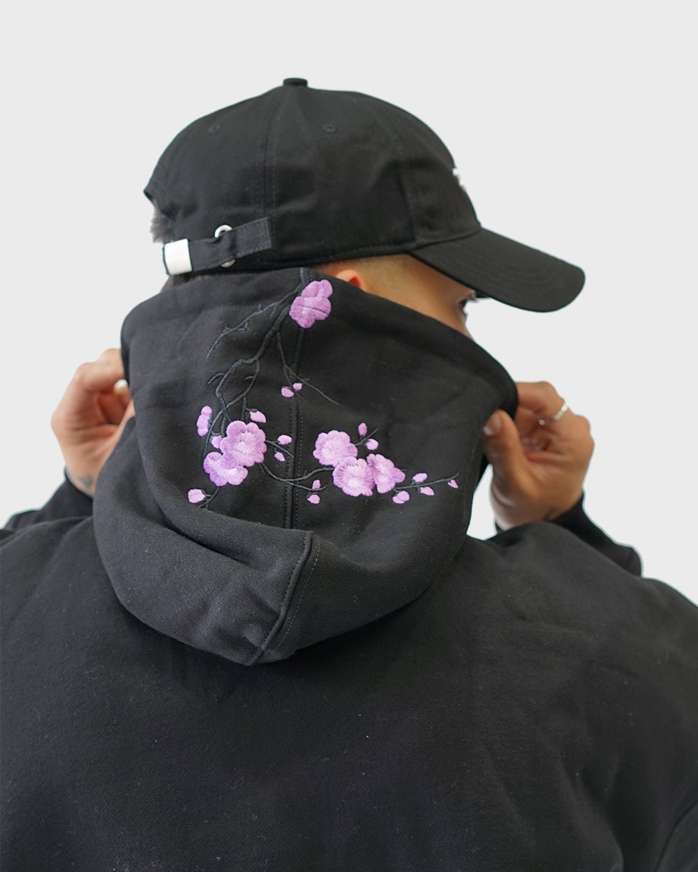Black / Purple Blossom V1 //// Hoodie - KOKA Dept.