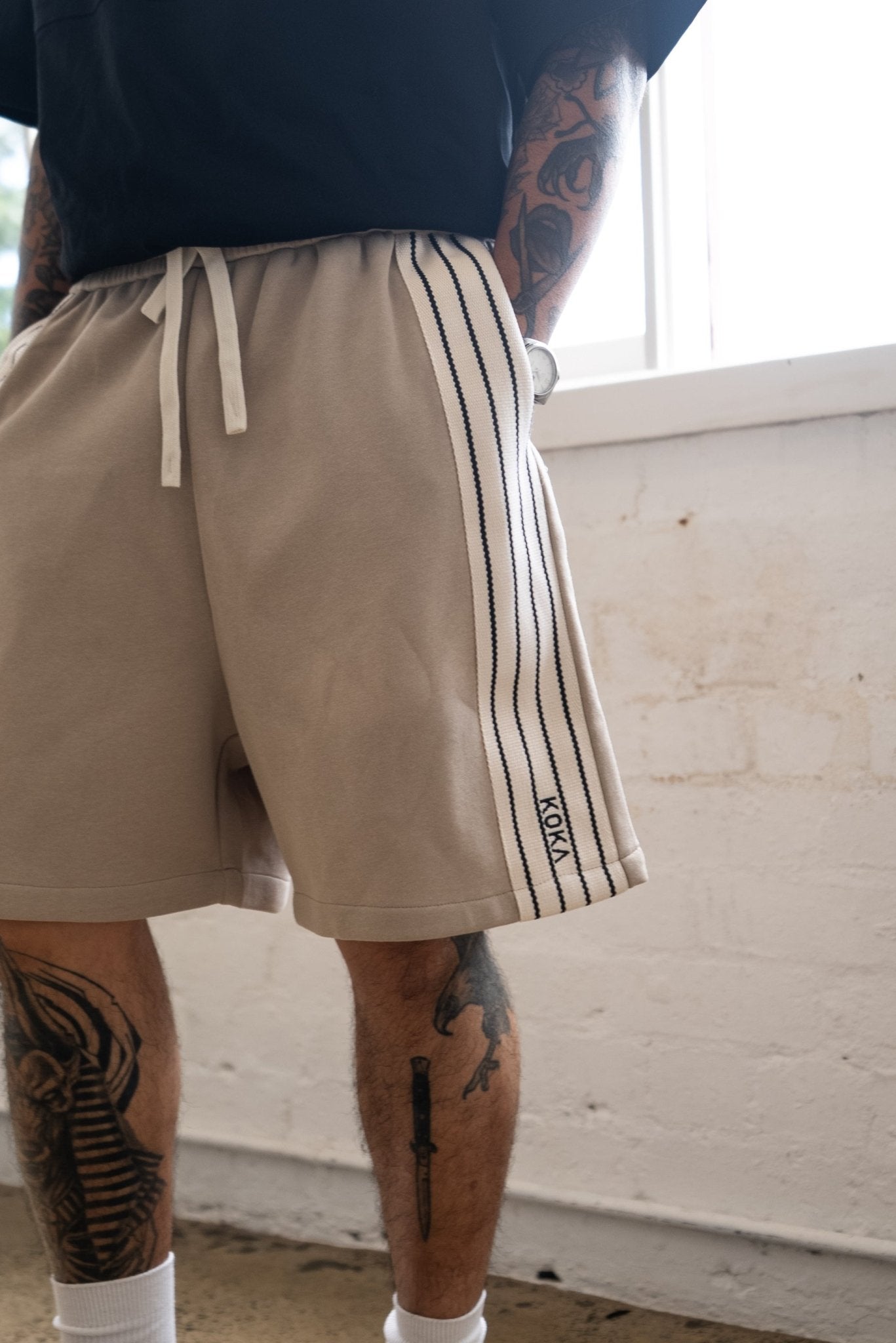 Premium Stripe Shorts // LATTE - KOKA Dept.
