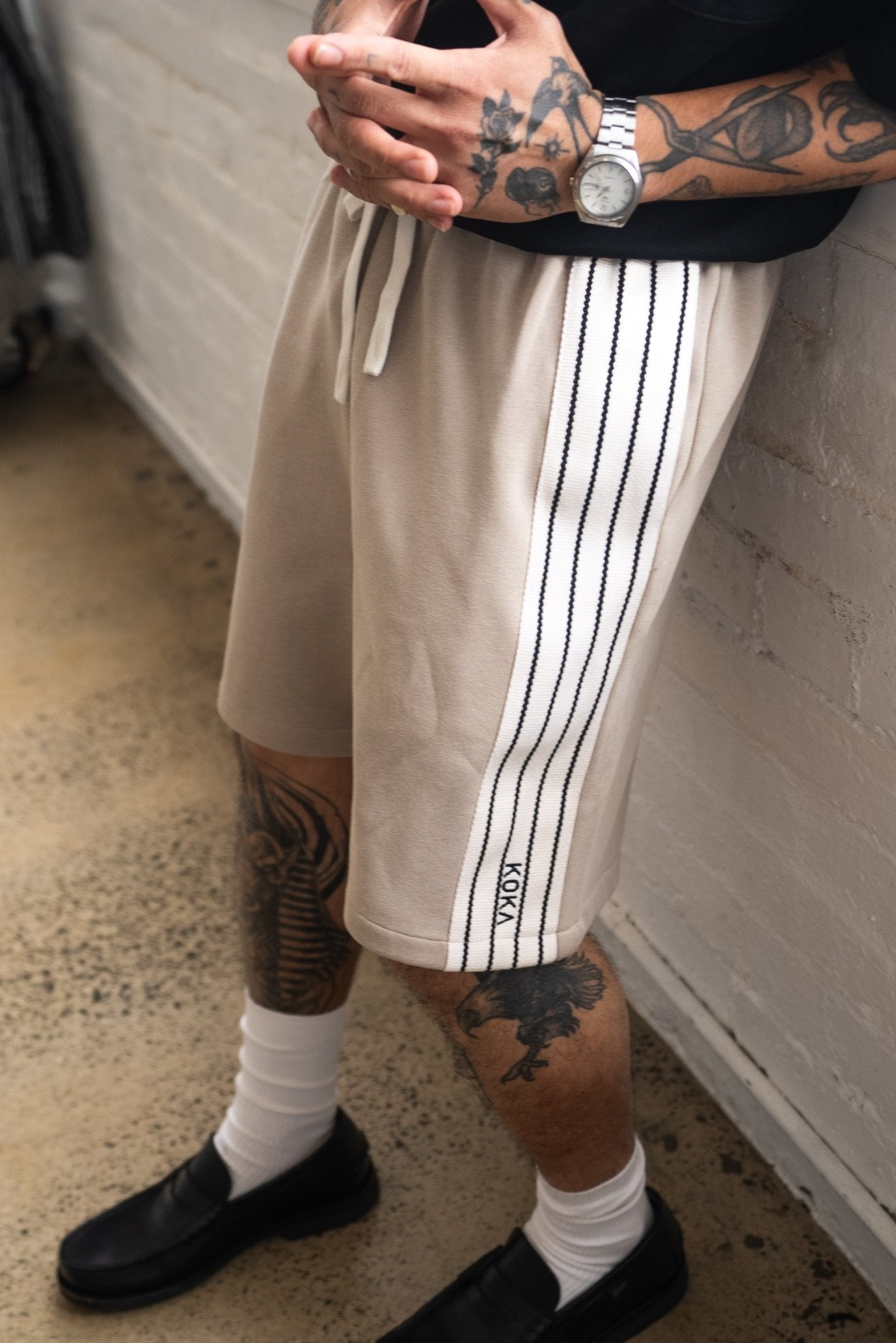 Premium Stripe Shorts // LATTE - KOKA Dept.