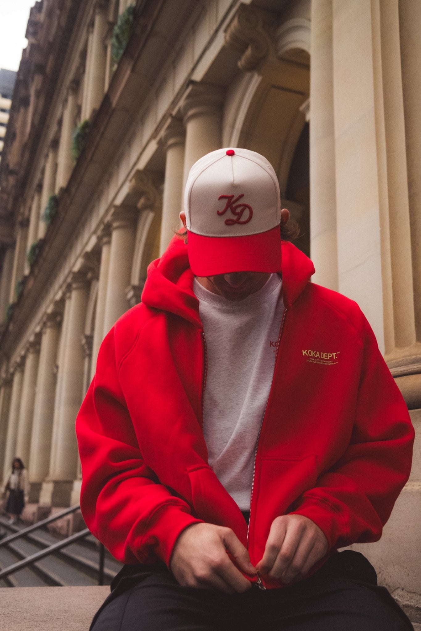 "KD" A-Frame Hat - Red / Cream - KOKA Dept.
