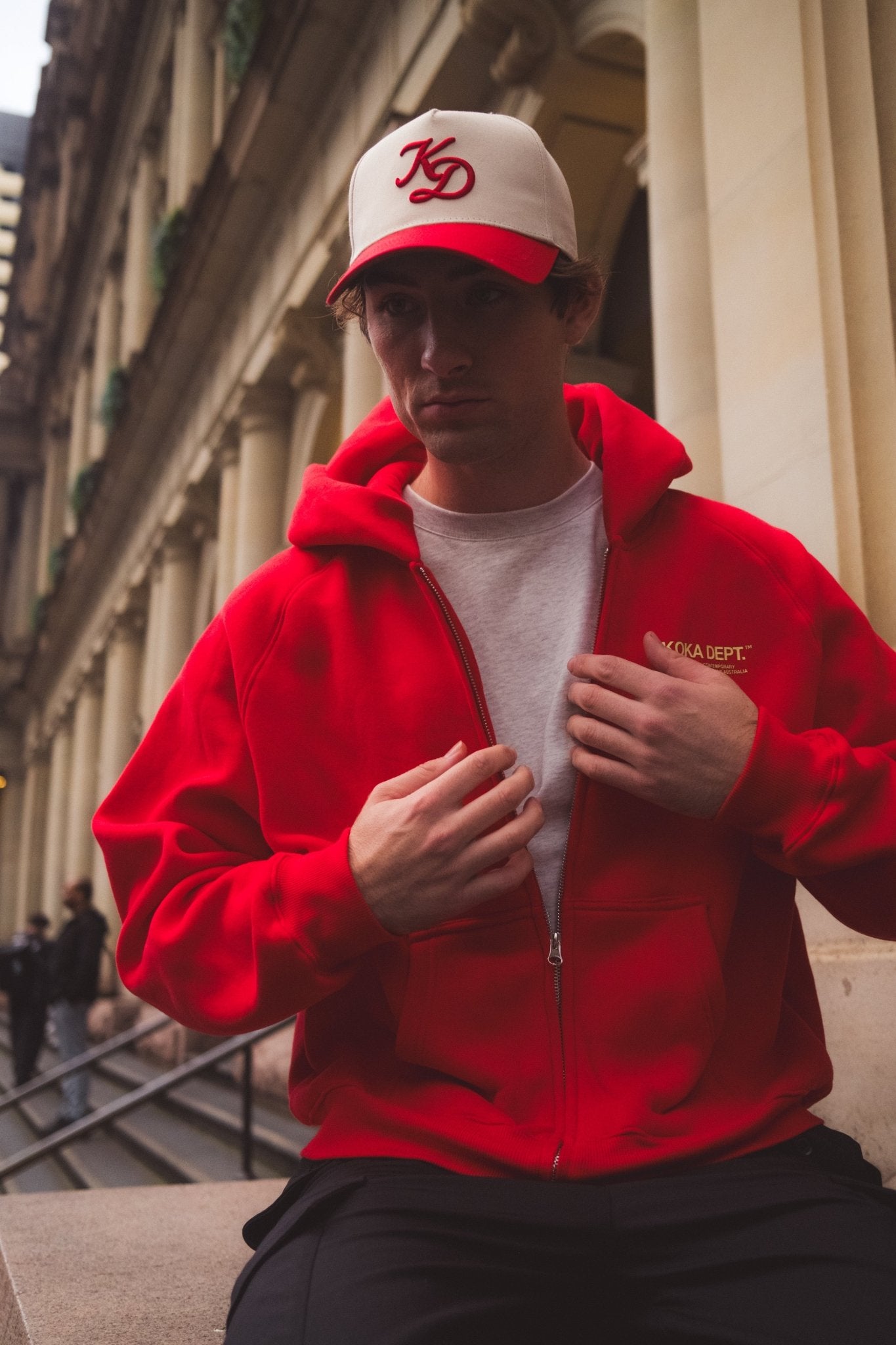 "KD" A-Frame Hat - Red / Cream - KOKA Dept.