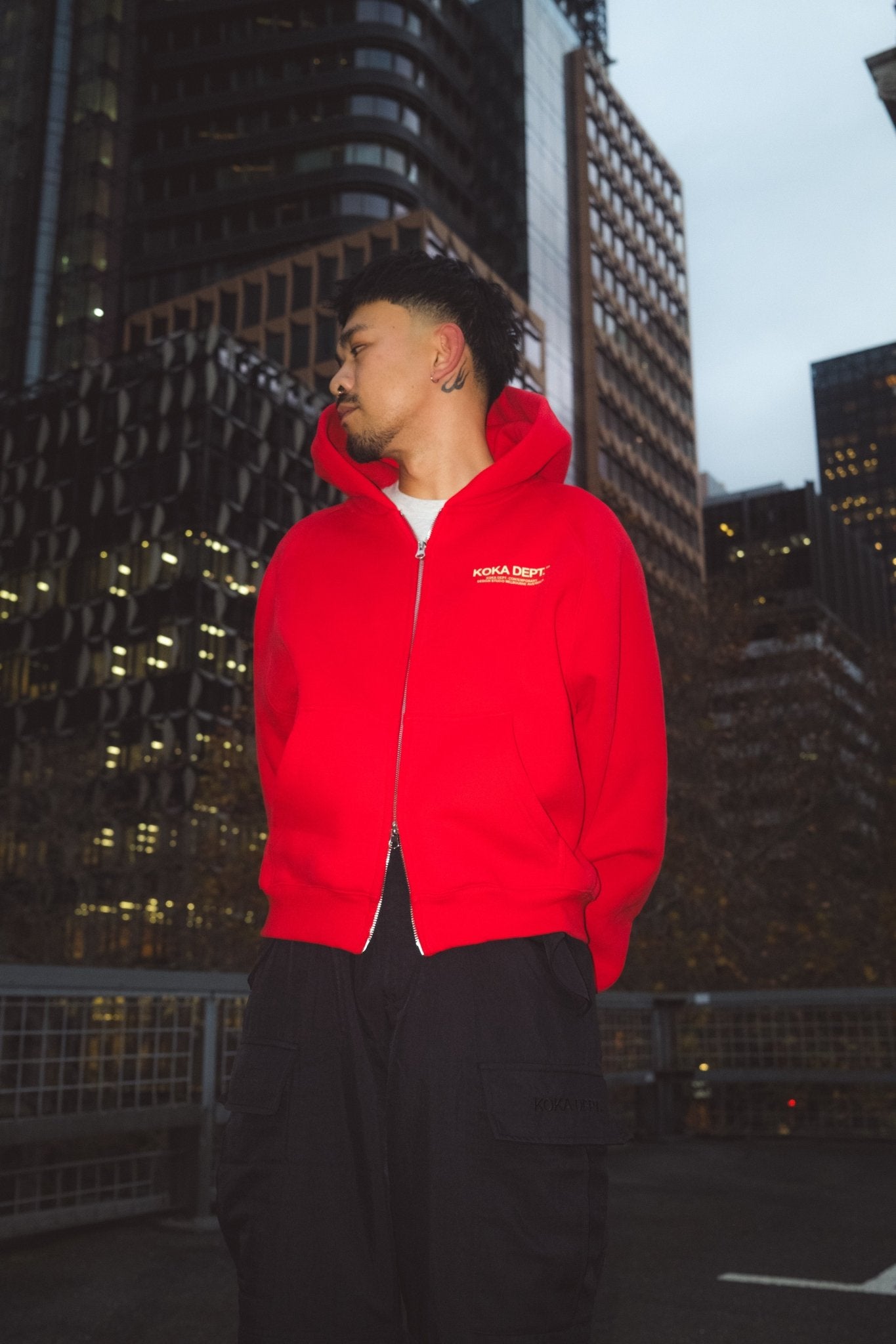 Core Zip Up Hoodie - Tonal Red - KOKA Dept.