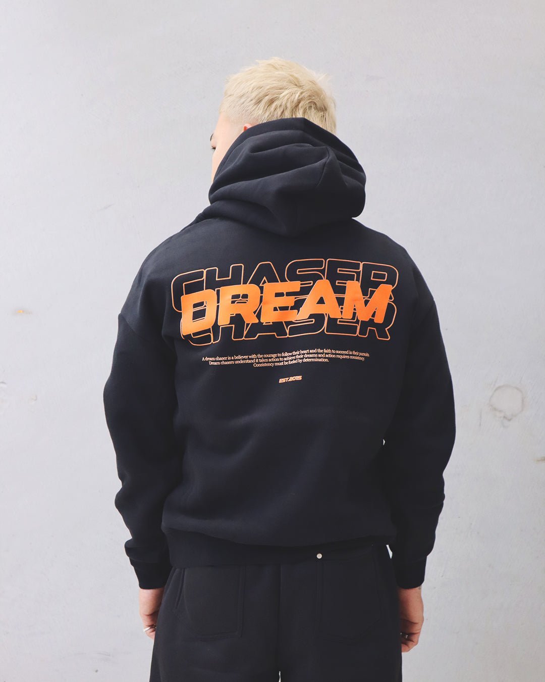 "Dream Chaser" Orange Hoodie // BLACK - KOKA Dept.