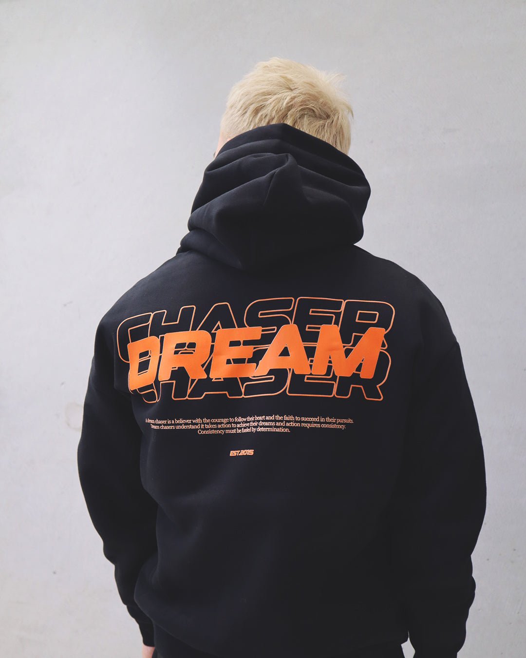 "Dream Chaser" Orange Hoodie // BLACK - KOKA Dept.