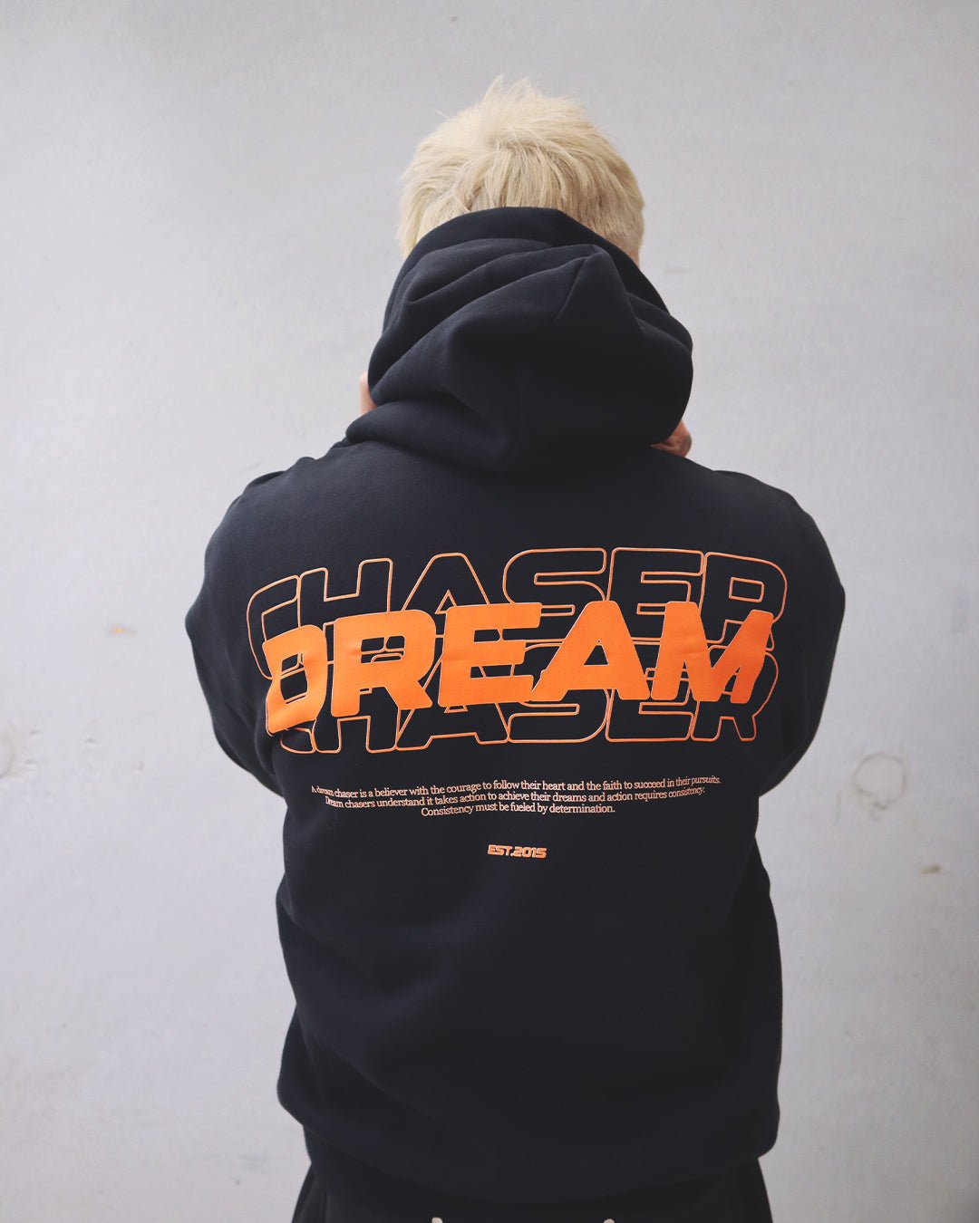 "Dream Chaser" Orange Hoodie // BLACK - KOKA Dept.