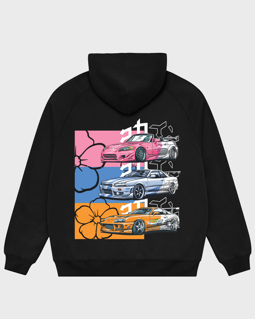 "FnF" Zip Up Hoodie // BLACK