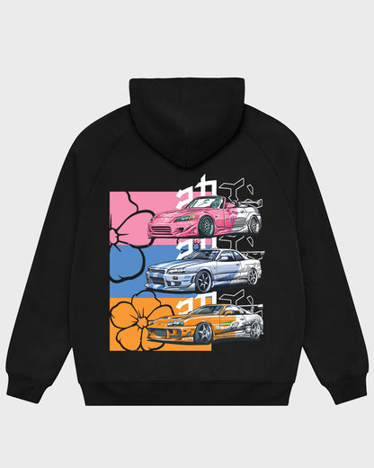 "FnF" Zip Up Hoodie // BLACK