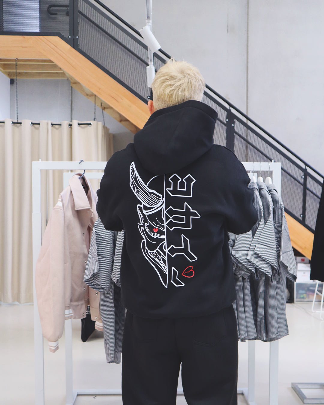 "Hanbun Hannya" Hoodie // BLACK - KOKA Dept.
