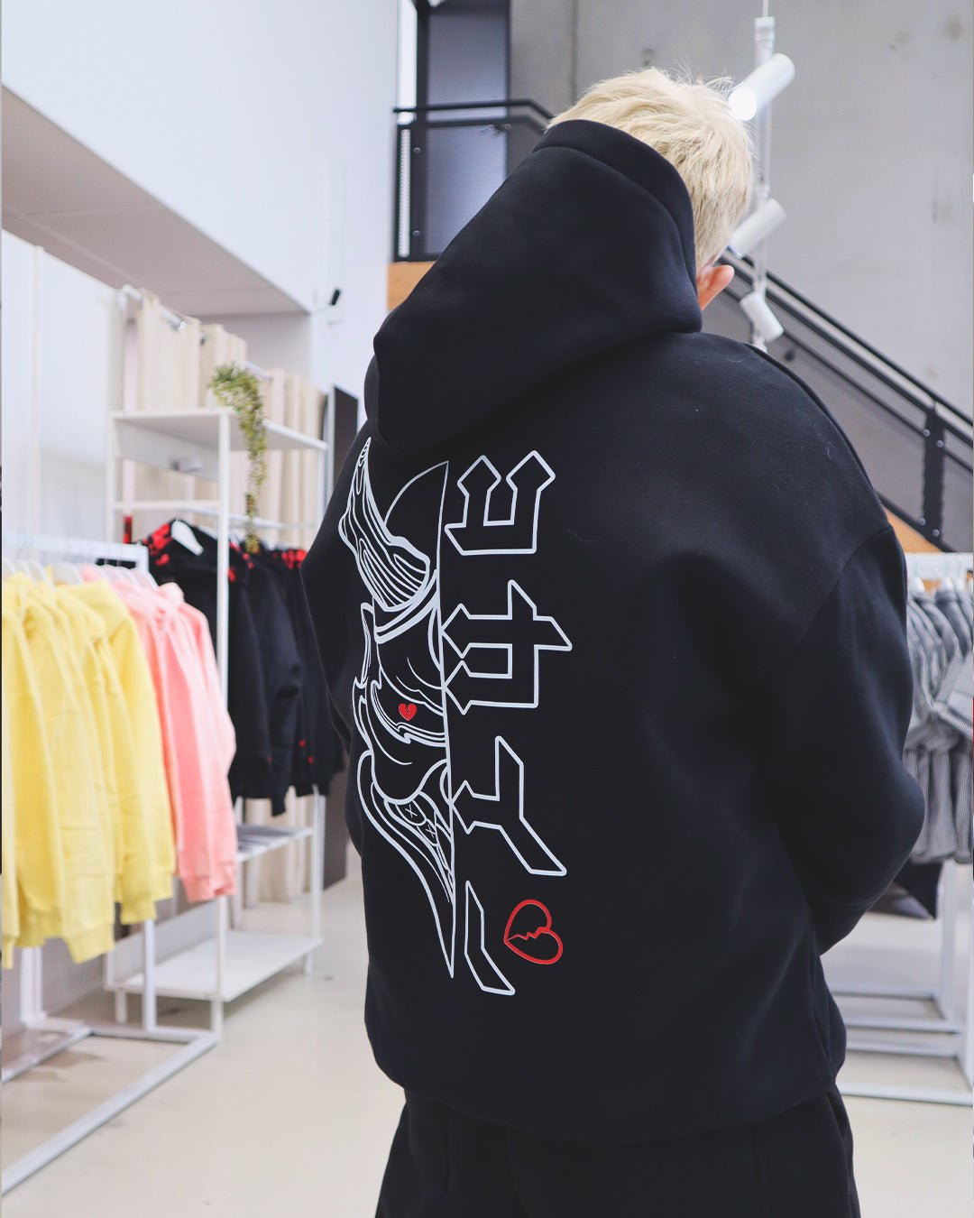 "Hanbun Hannya" Hoodie // BLACK - KOKA Dept.