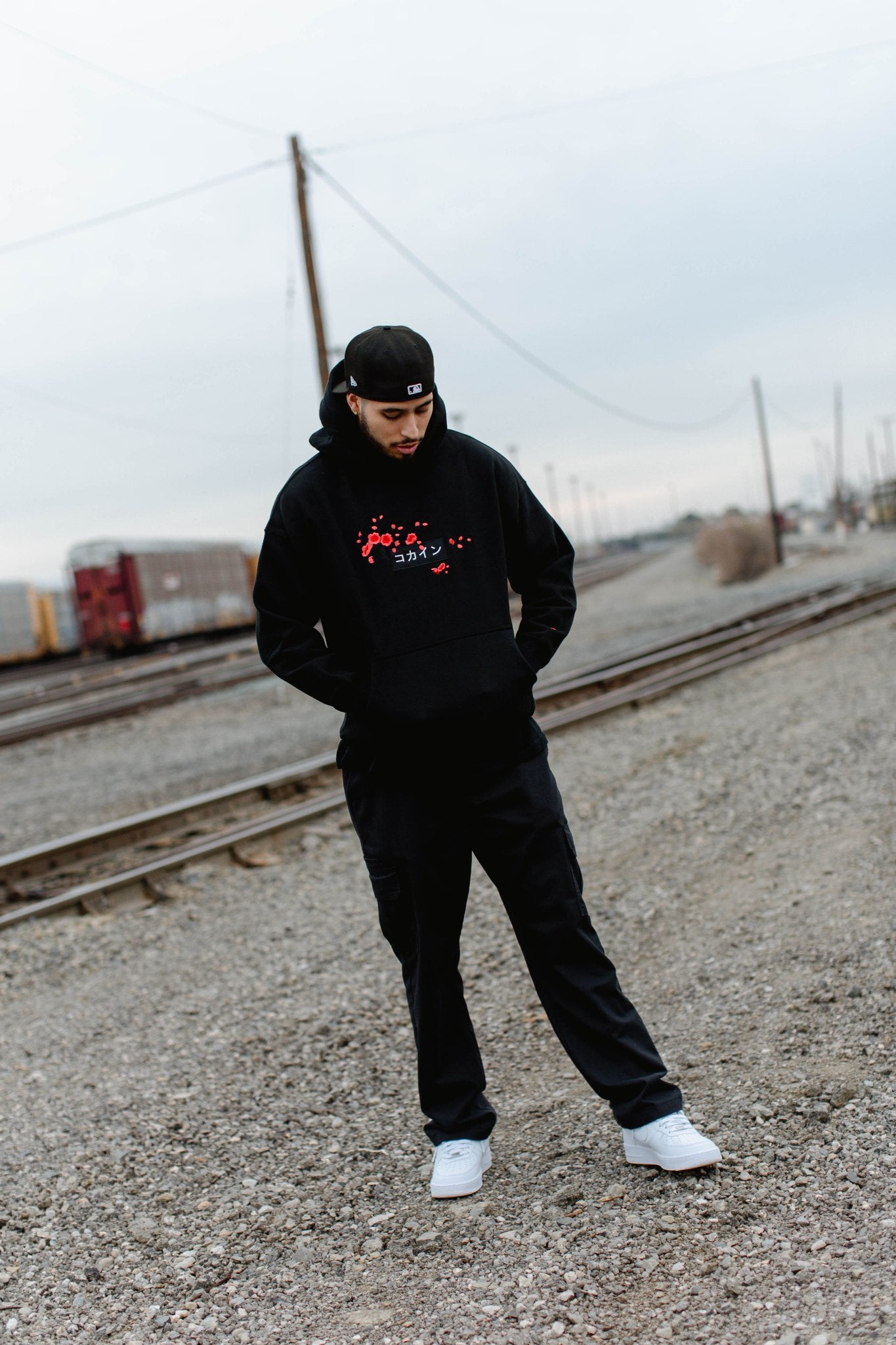 Black / Red Blossom V2 //// Hoodie - KOKA Dept.