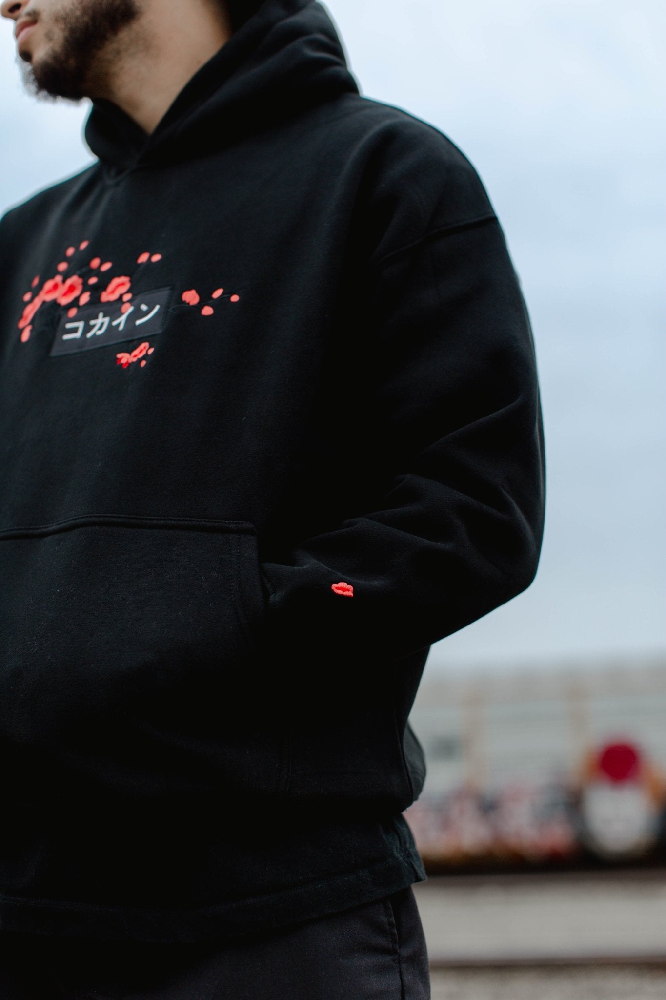 Black / Red Blossom V2 //// Hoodie - KOKA Dept.