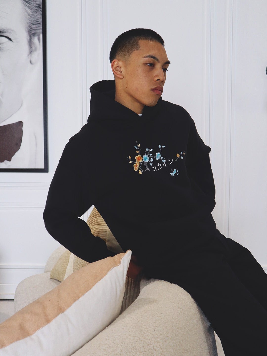Black / Blue & Orange Blossom //// Hoodie - KOKA Dept.