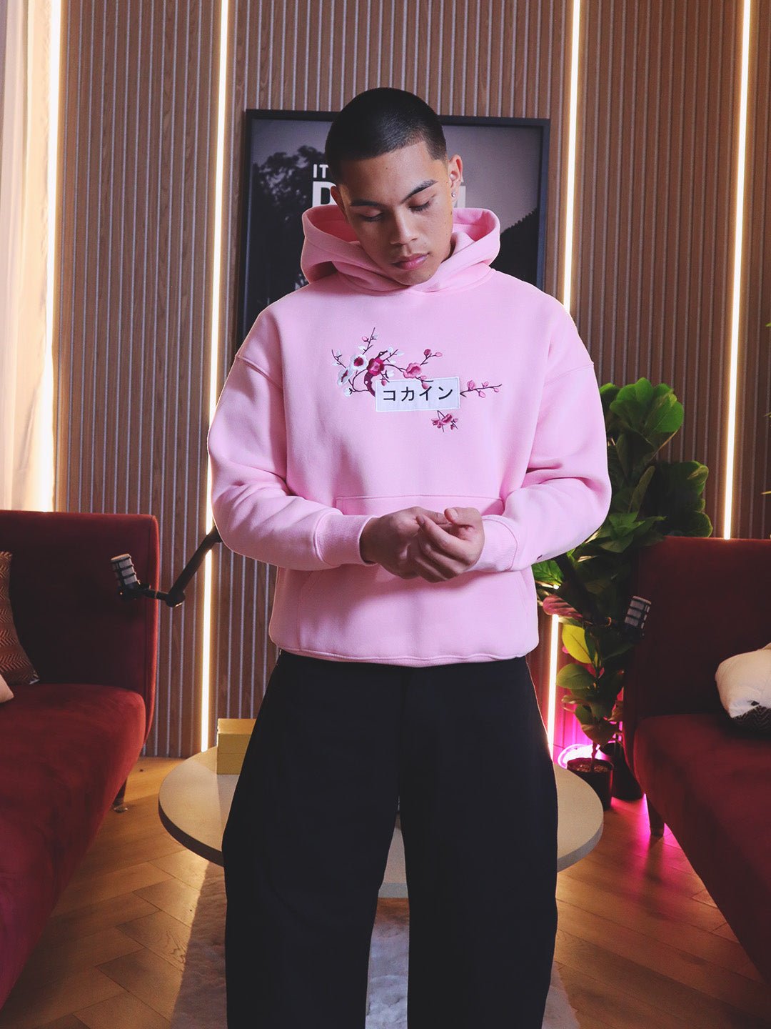 Pink / Red & White Blossom //// Hoodie - KOKA Dept.