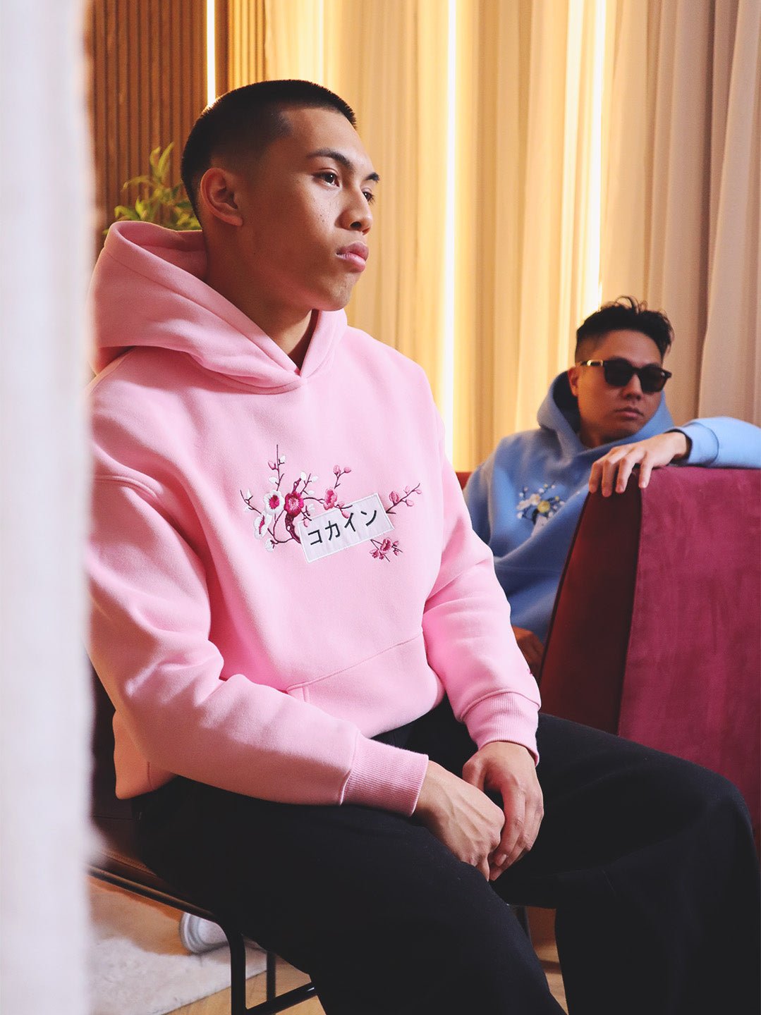 Pink / Red & White Blossom //// Hoodie - KOKA Dept.