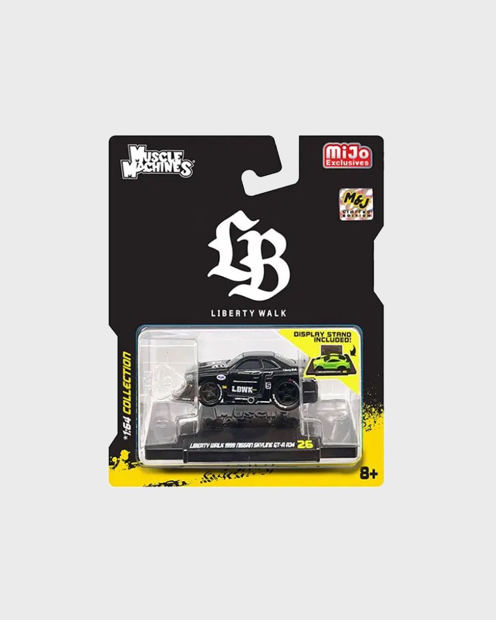 Muscle Machines 1:64 LBWK 1999 Nissan Skyline GT - R R34 – Black – Liberty Walk – Mijo Exclusives - KOKA Dept.