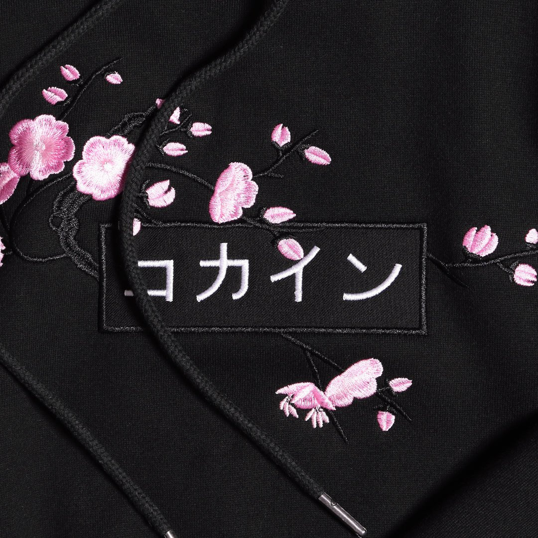 Black / Pink Blossom V1 //// Hoodie - KOKA Dept.