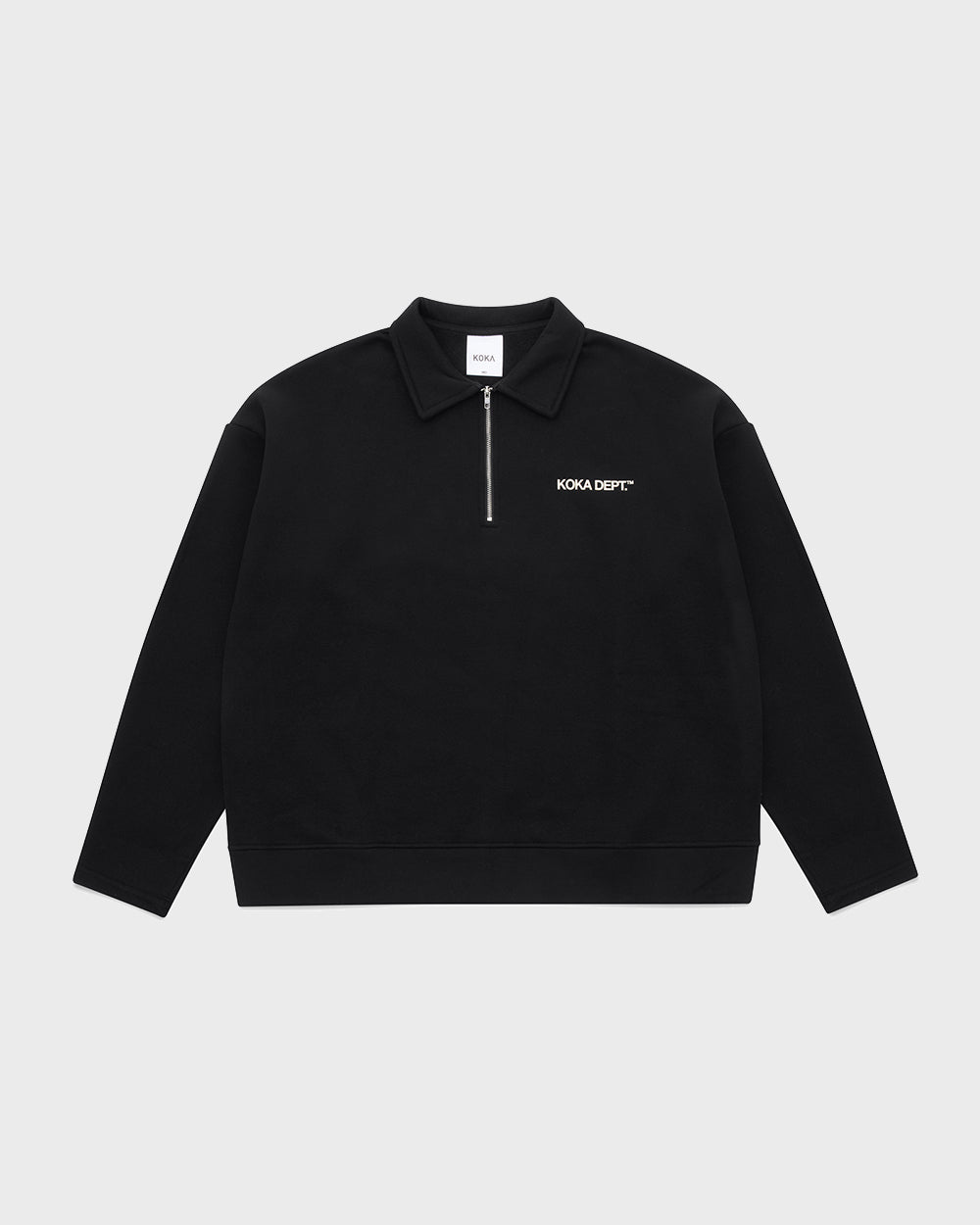 Core Quarter Zip Polo Sweater - Black - KOKA Dept.
