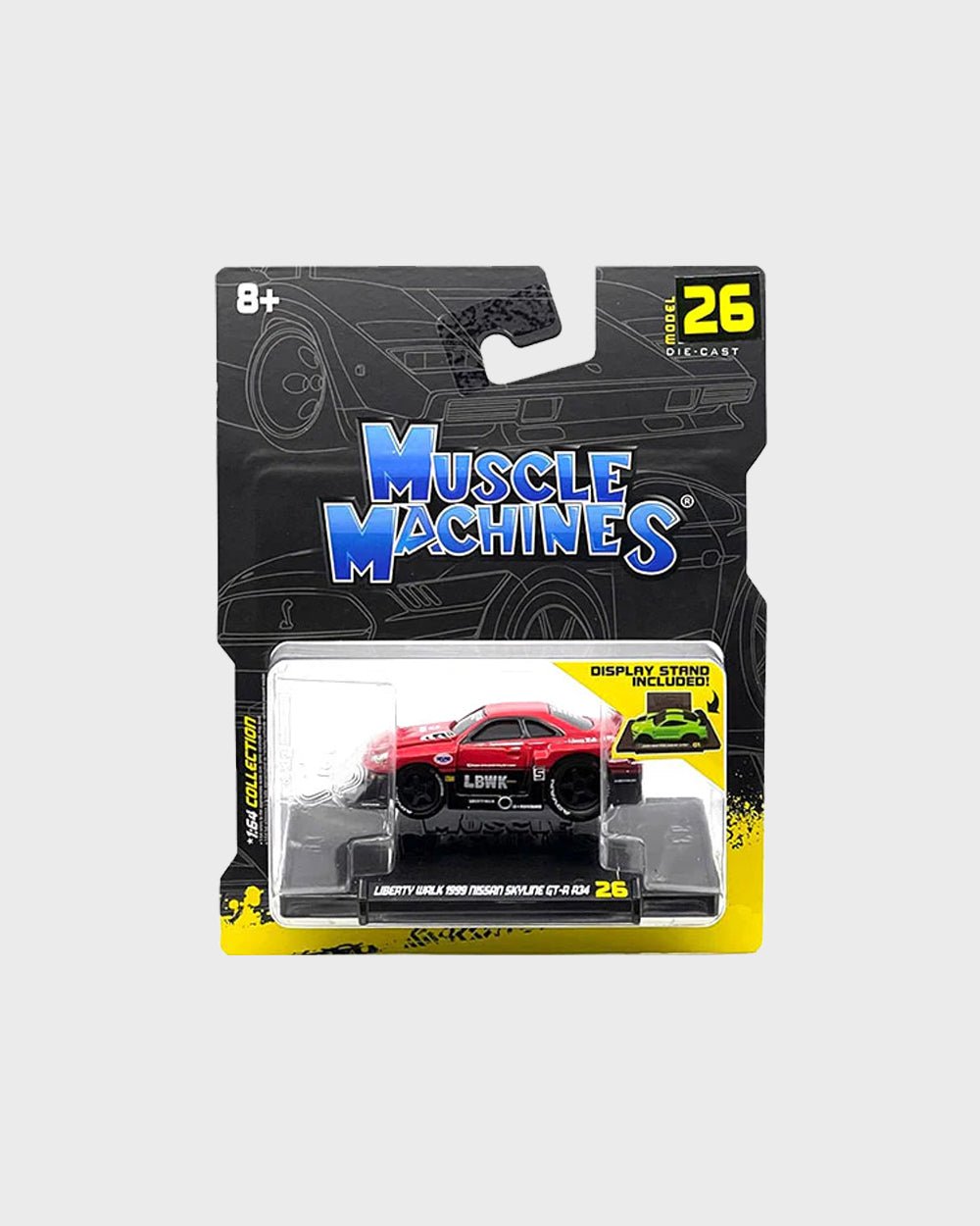 Muscle Machines 1:64 Liberty Walk 1999 Nissan GT - R R34 - Red - KOKA Dept.