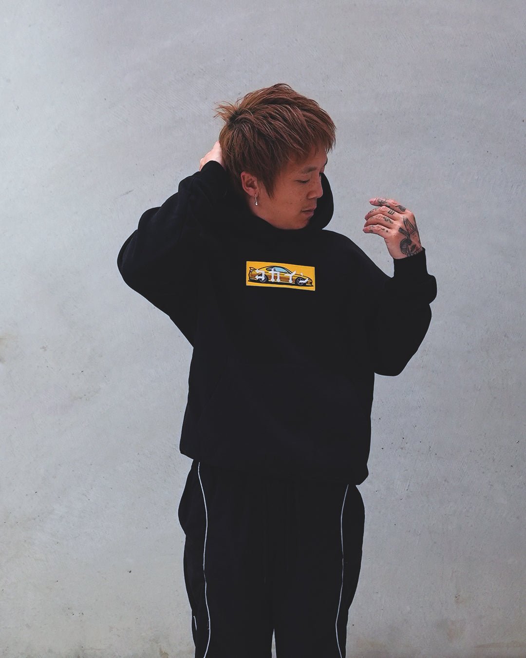 "S15" Yellow Patch Hoodie // BLACK - KOKA Dept.