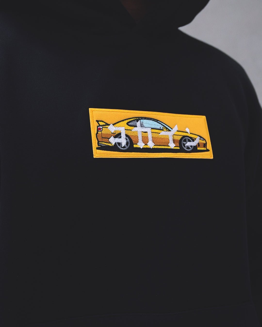 "S15" Yellow Patch Hoodie // BLACK - KOKA Dept.