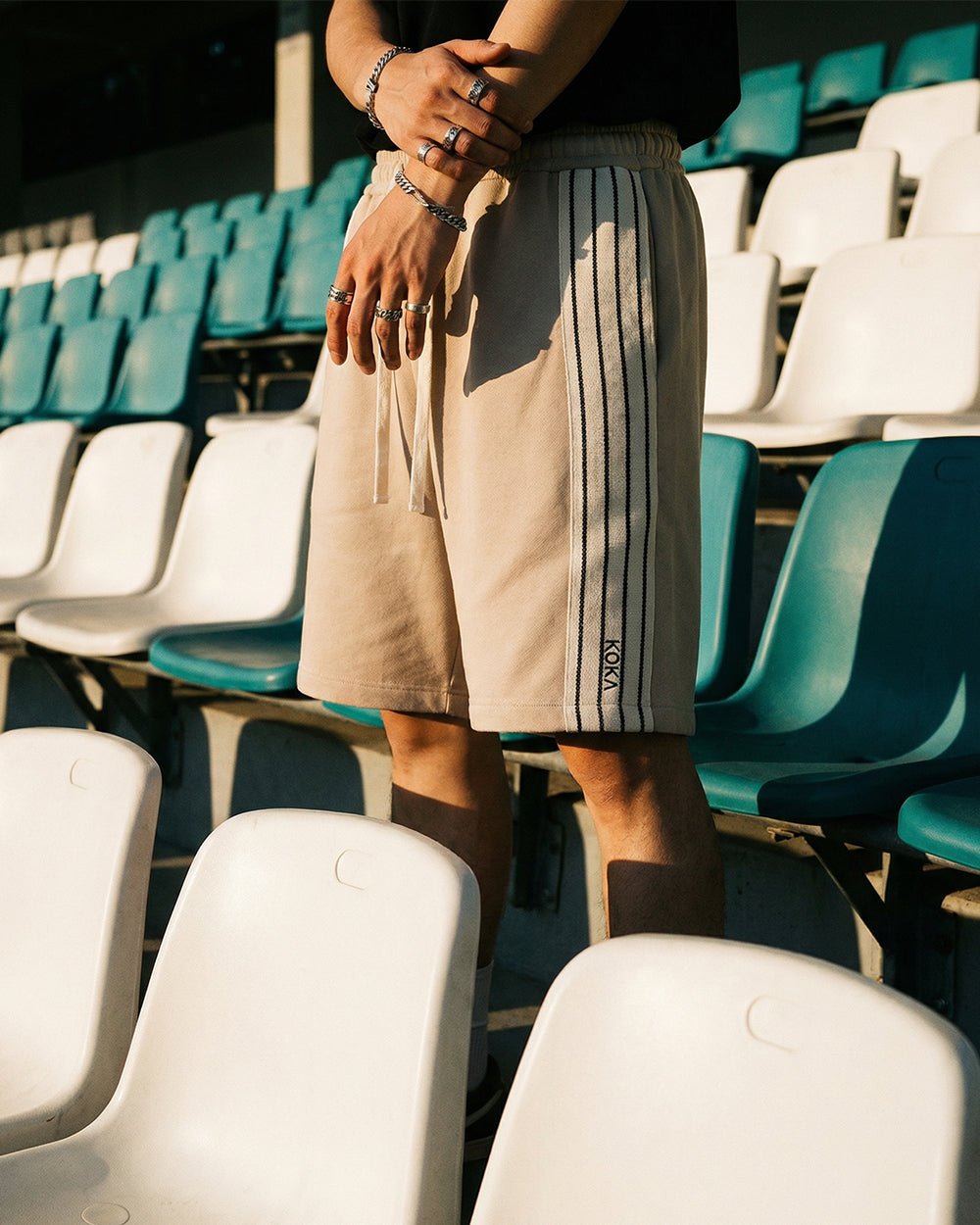 Premium Stripe Shorts // LATTE - KOKA Dept.