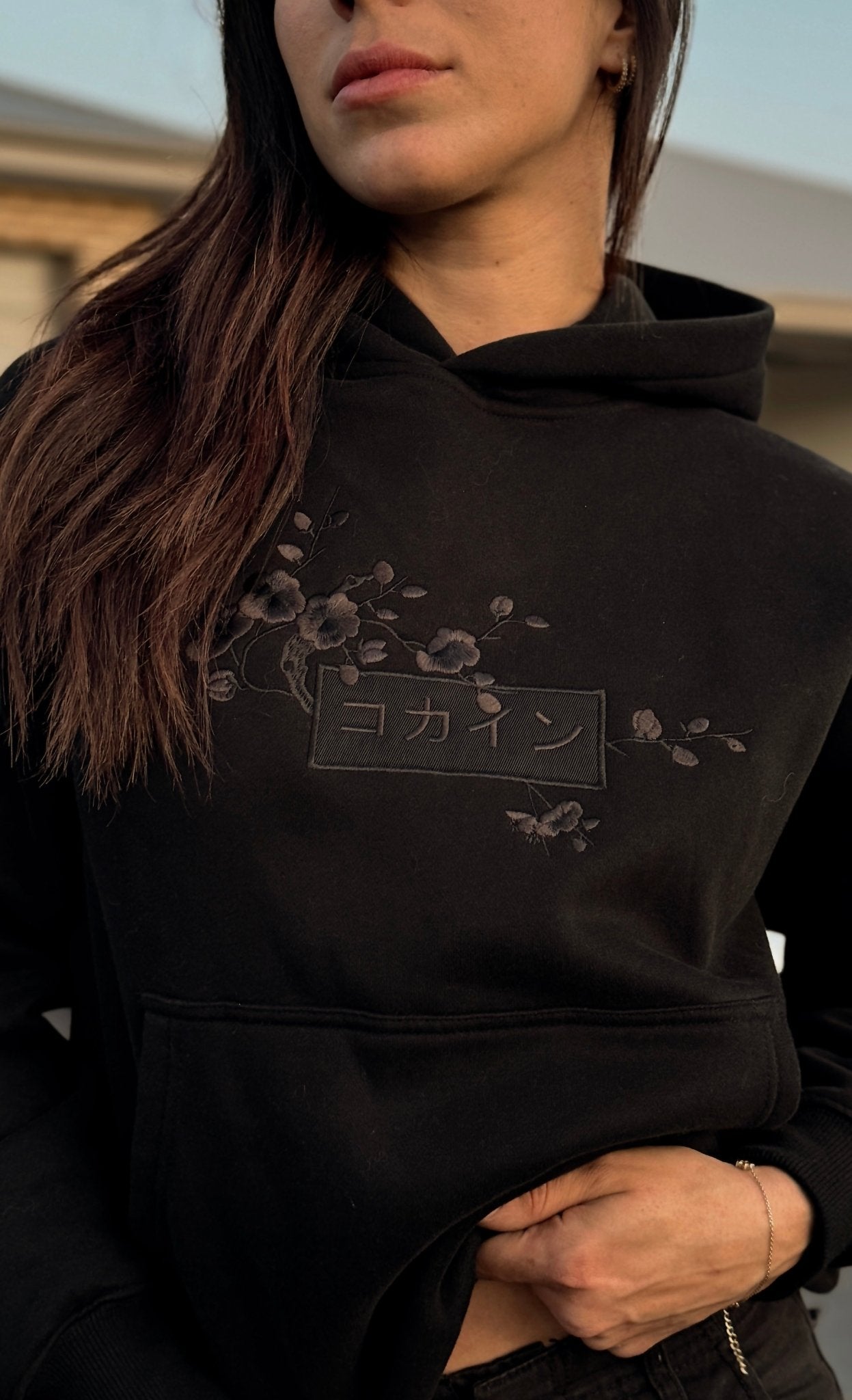 Black / Black Blossom V2 //// Hoodie - KOKA Dept.