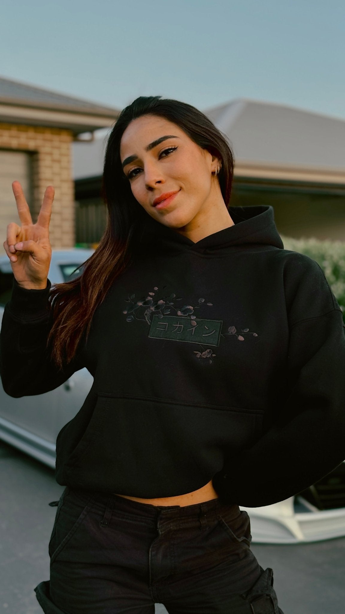 Black / Black Blossom V2 //// Hoodie - KOKA Dept.