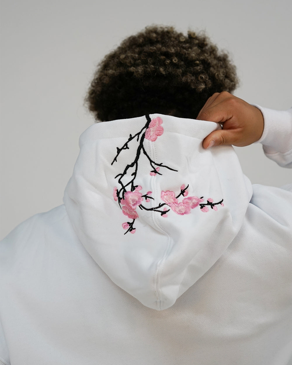 White / Pink Blossom V2 //// Hoodie