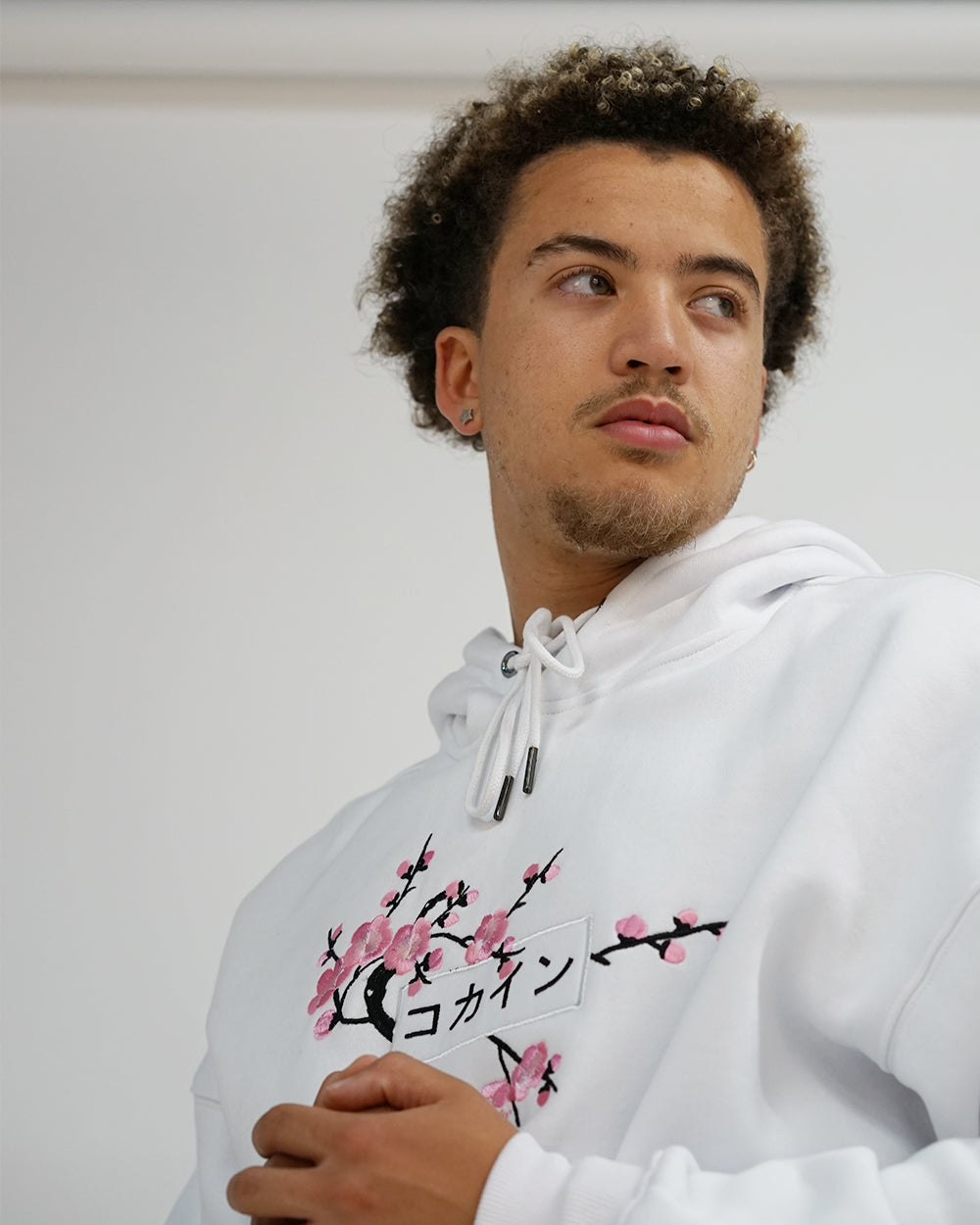 White / Pink Blossom V2 //// Hoodie