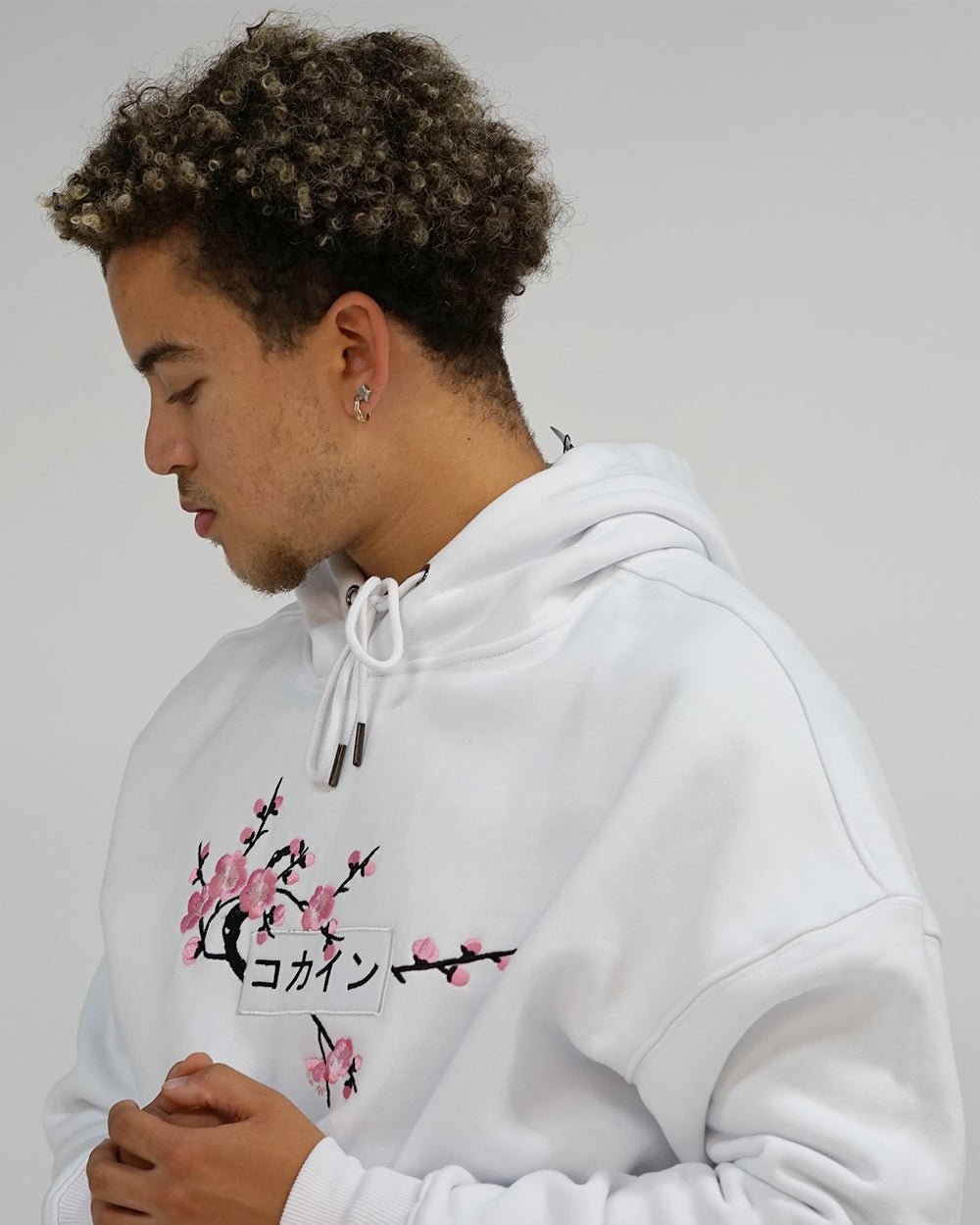 White / Pink Blossom V2 //// Hoodie - KOKA Dept.