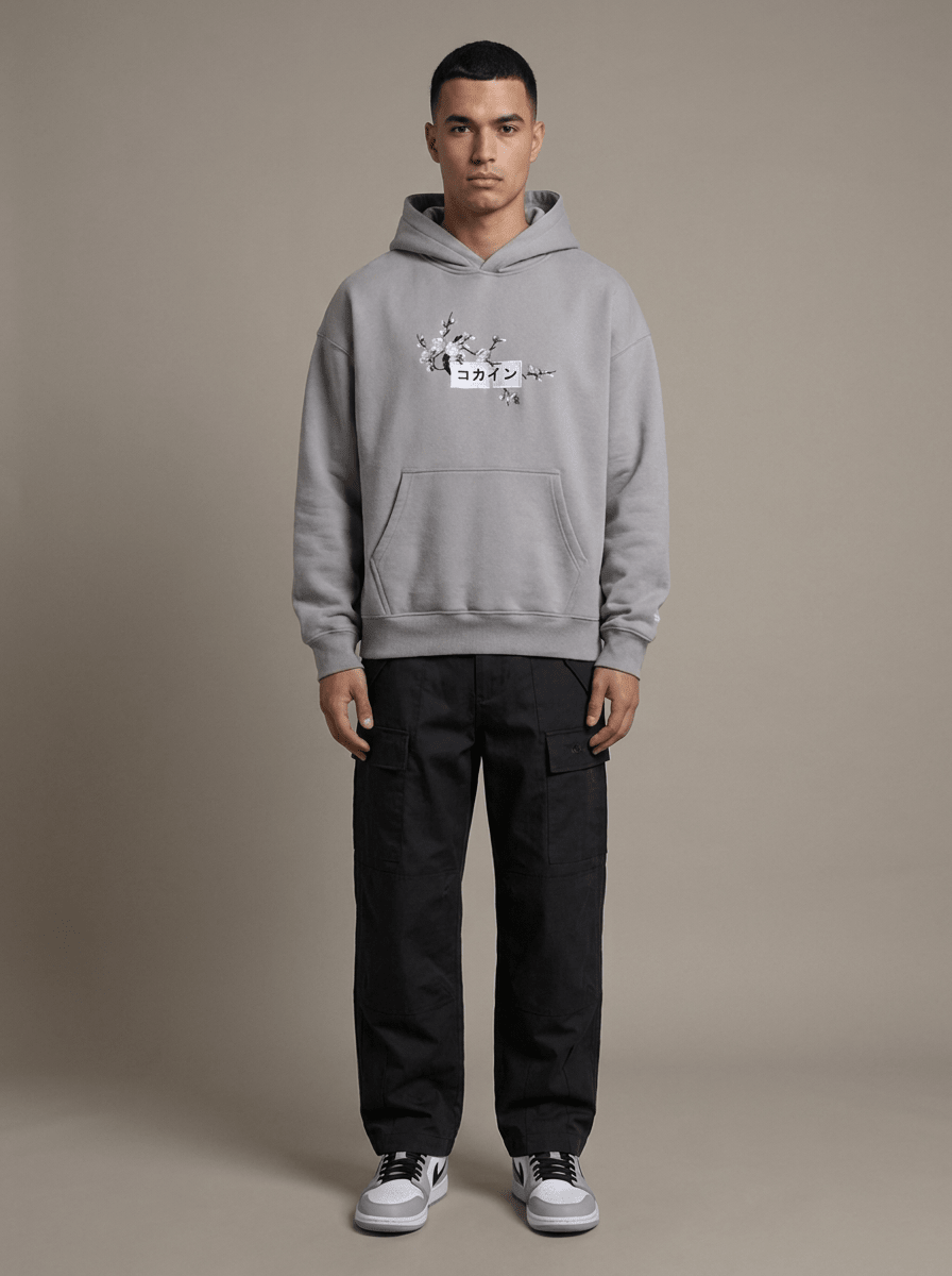 Nardo Grey / Purple & Yellow Blossom //// Hoodie - KOKA Dept.