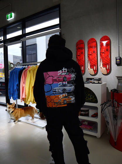 "FnF" Zip Up Hoodie // BLACK