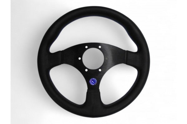 Vertex Flat Steering Wheel; Blue; Leather; 325mm-3
