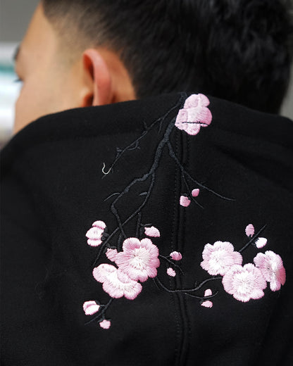Black / Pink Blossom V1 //// Hoodie