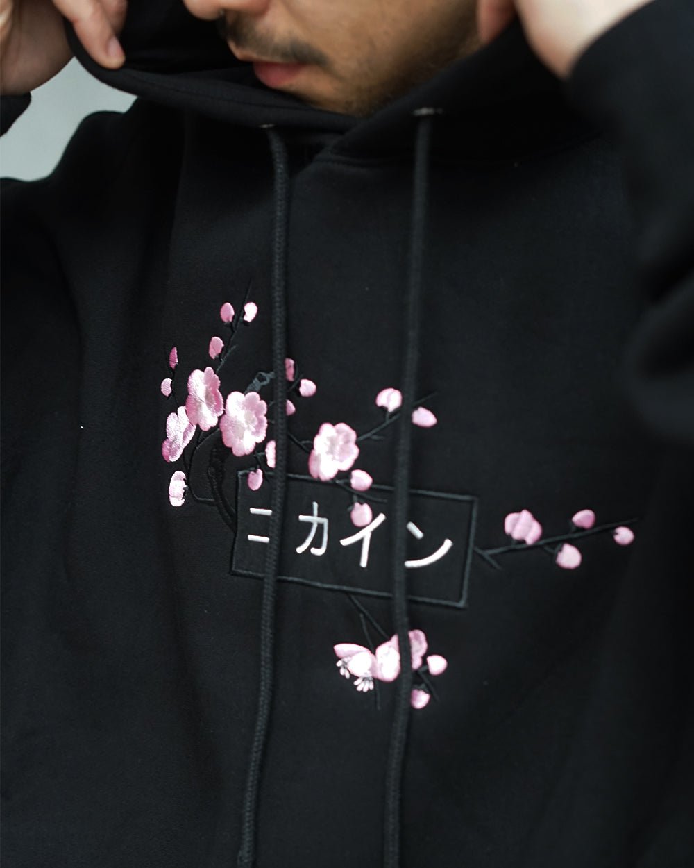 Black / Pink Blossom V1 //// Hoodie - KOKA Dept.