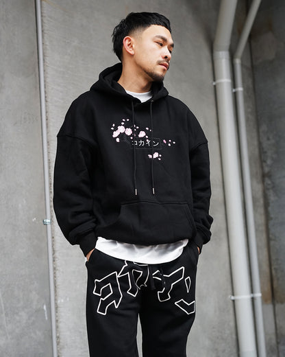 Black / Pink Blossom V1 //// Hoodie